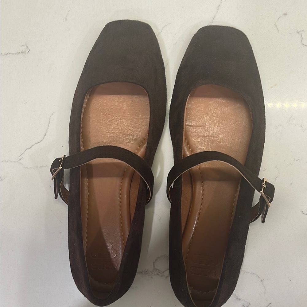 ASOS Chocolate Brown Flats with Buckle Closure
